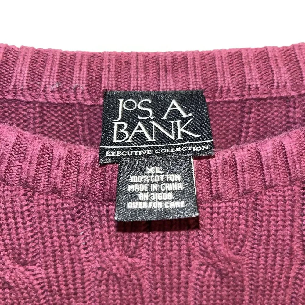 Jos A Bank Sweater‎ Mens XL Cable Knit Preppy Classic Casual Grandpa Core